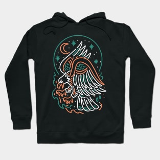 eagle line art Hoodie